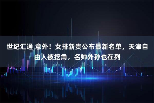 世纪汇通 意外！女排新贵公布最新名单，天津自由人被挖角，名帅外孙也在列